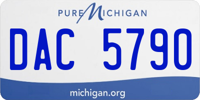 MI license plate DAC5790