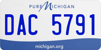 MI license plate DAC5791