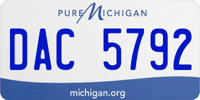 MI license plate DAC5792