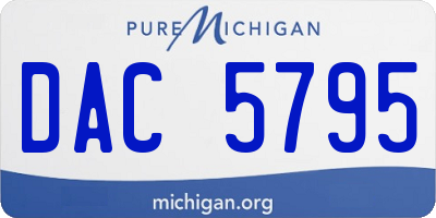 MI license plate DAC5795