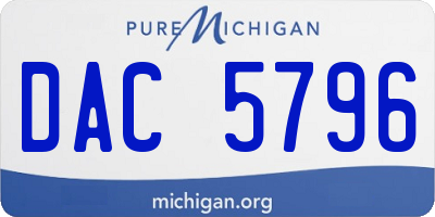 MI license plate DAC5796