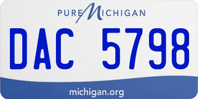 MI license plate DAC5798