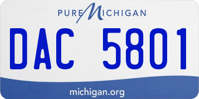 MI license plate DAC5801