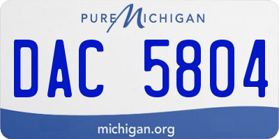 MI license plate DAC5804