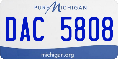 MI license plate DAC5808