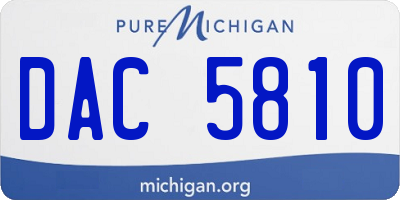 MI license plate DAC5810