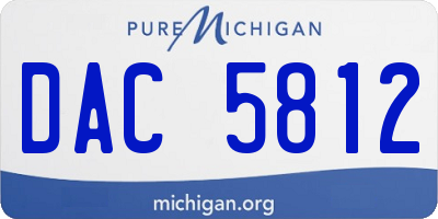 MI license plate DAC5812