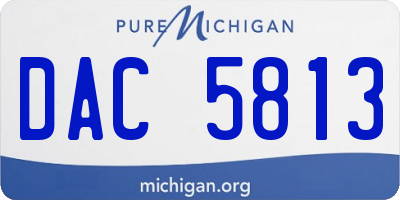 MI license plate DAC5813