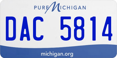 MI license plate DAC5814