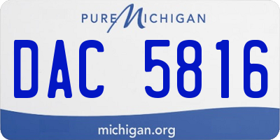 MI license plate DAC5816