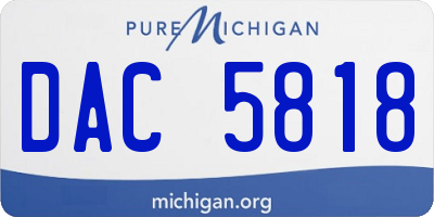 MI license plate DAC5818