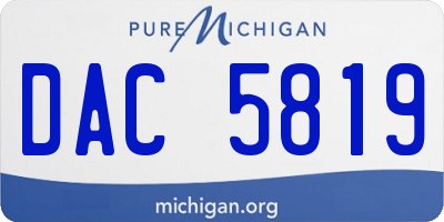 MI license plate DAC5819