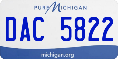 MI license plate DAC5822