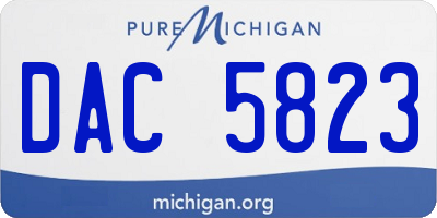 MI license plate DAC5823