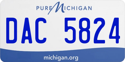 MI license plate DAC5824