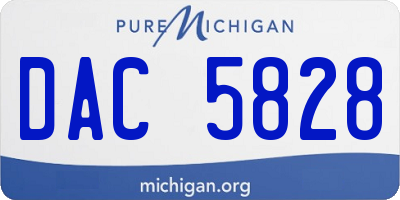 MI license plate DAC5828
