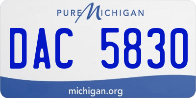 MI license plate DAC5830
