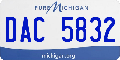 MI license plate DAC5832