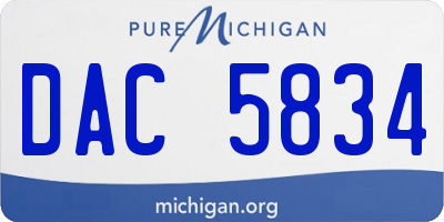 MI license plate DAC5834