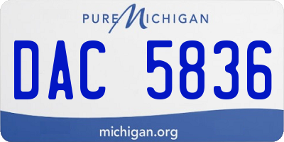 MI license plate DAC5836
