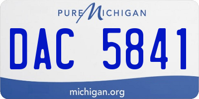 MI license plate DAC5841