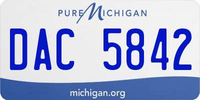 MI license plate DAC5842