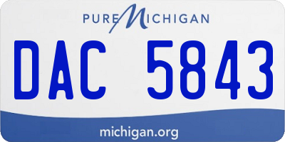 MI license plate DAC5843