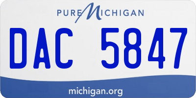 MI license plate DAC5847