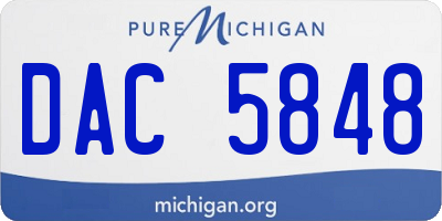 MI license plate DAC5848
