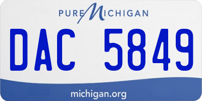 MI license plate DAC5849