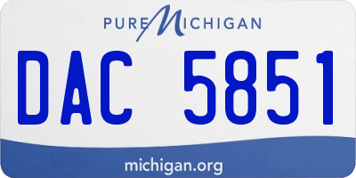 MI license plate DAC5851