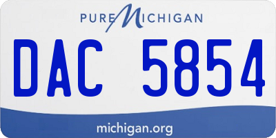 MI license plate DAC5854