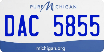 MI license plate DAC5855
