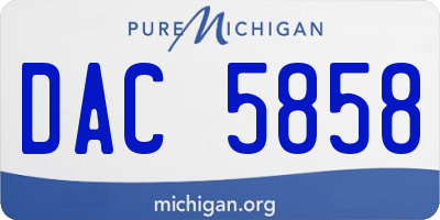 MI license plate DAC5858