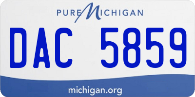 MI license plate DAC5859