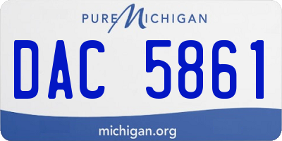MI license plate DAC5861