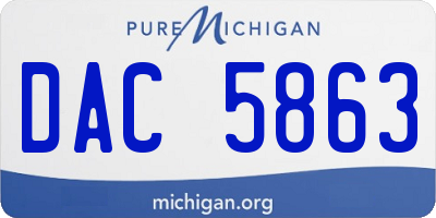MI license plate DAC5863