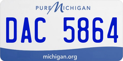 MI license plate DAC5864