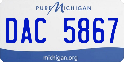 MI license plate DAC5867
