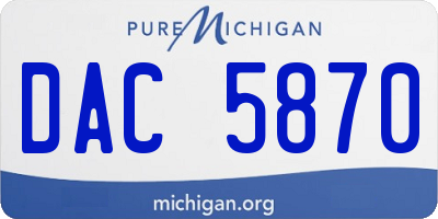 MI license plate DAC5870