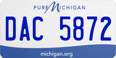 MI license plate DAC5872