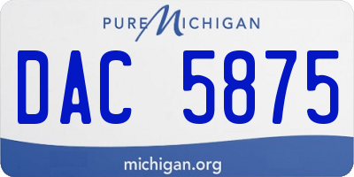 MI license plate DAC5875
