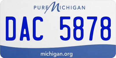 MI license plate DAC5878