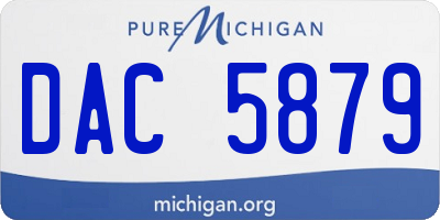 MI license plate DAC5879