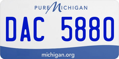 MI license plate DAC5880