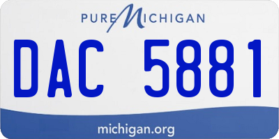 MI license plate DAC5881