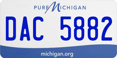 MI license plate DAC5882