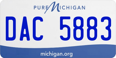 MI license plate DAC5883