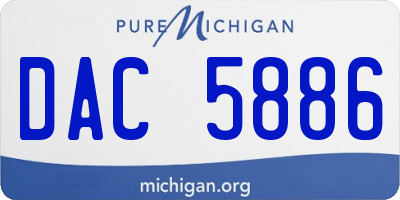 MI license plate DAC5886