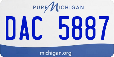 MI license plate DAC5887